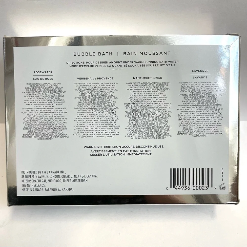 Crabtree & Evelyn Signature Bubble Bath Collection 4 Pack = 8.2 fl oz each